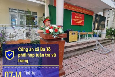 Trường THCS Ba Tô phối hợp với Công an xã Ba Tô đẩy mạnh tuyên truyền an toàn giao thông cho học sinh